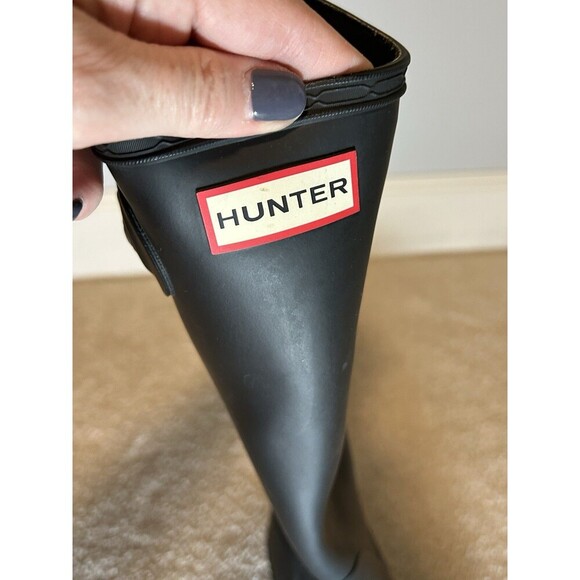 *One* Hunter Original Tall Matte Wellies Boot Black Right Foot Size 8 - Picture 2 of 7